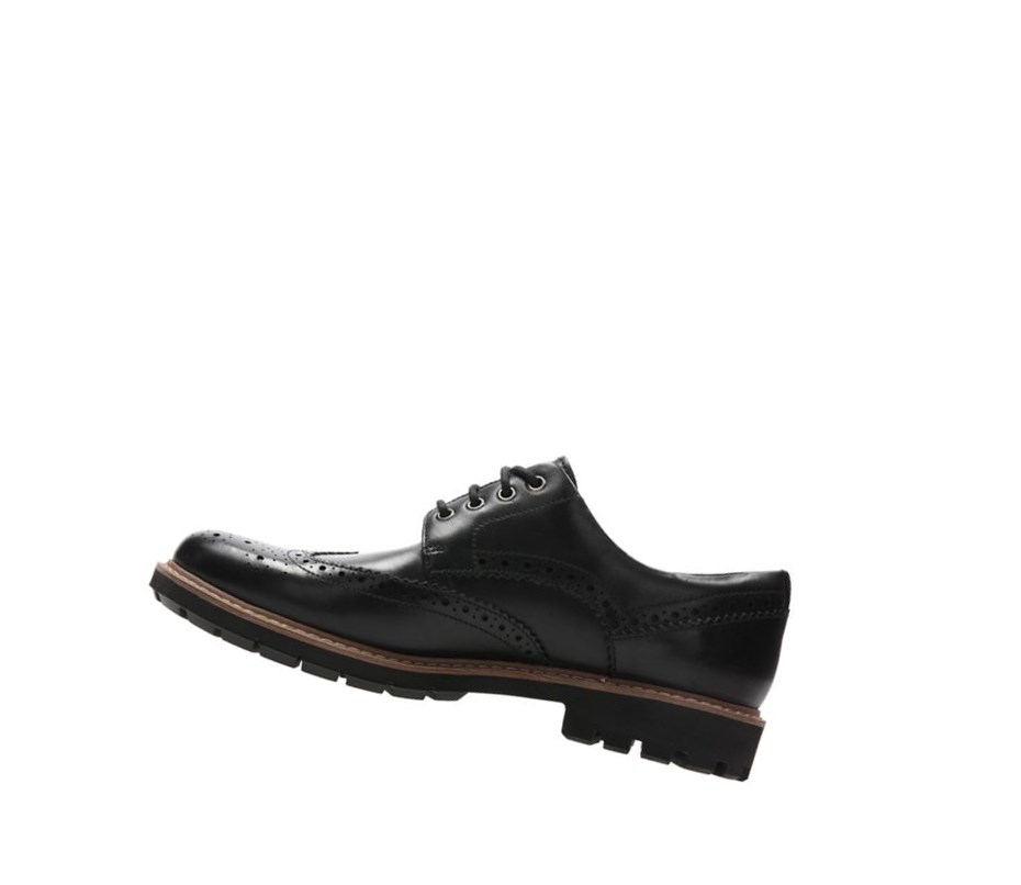 Zapatos Brogue Clarks Batcombe Wing Cuero Hombre Negras | PSQA-96735