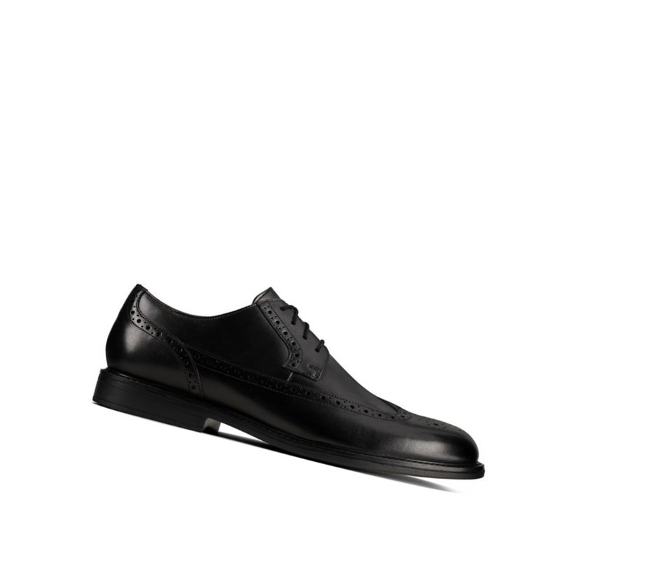 Zapatos Brogue Clarks Beckfield Limit Cuero Hombre Negras | NWCG-13587