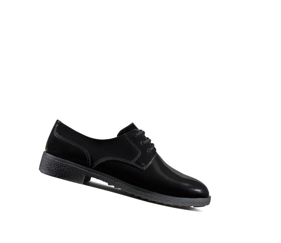 Zapatos Brogue Clarks Griffin Lane Charol Mujer Negras | FLTV-34265