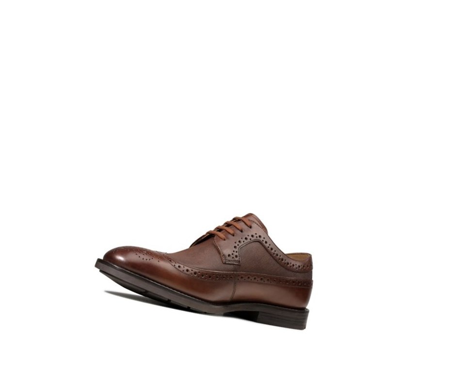 Zapatos Brogue Clarks Ronnie Limit Cuero Hombre Marrones Oscuro | MZTI-72061