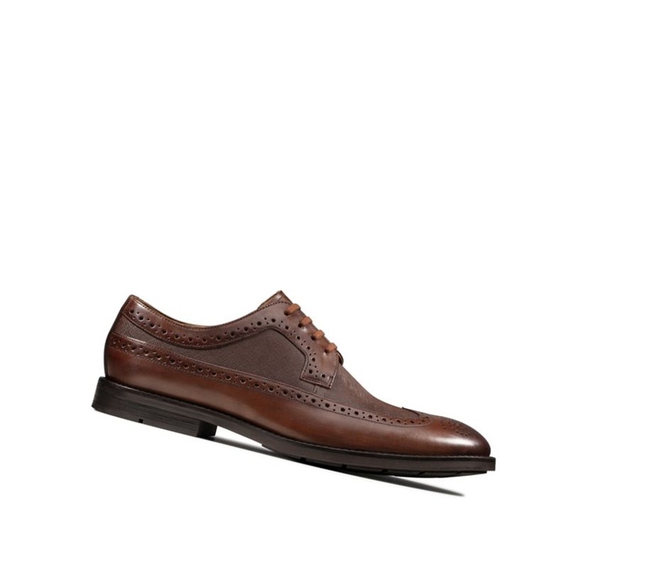 Zapatos Brogue Clarks Ronnie Limit Cuero Hombre Marrones Oscuro | MZTI-72061