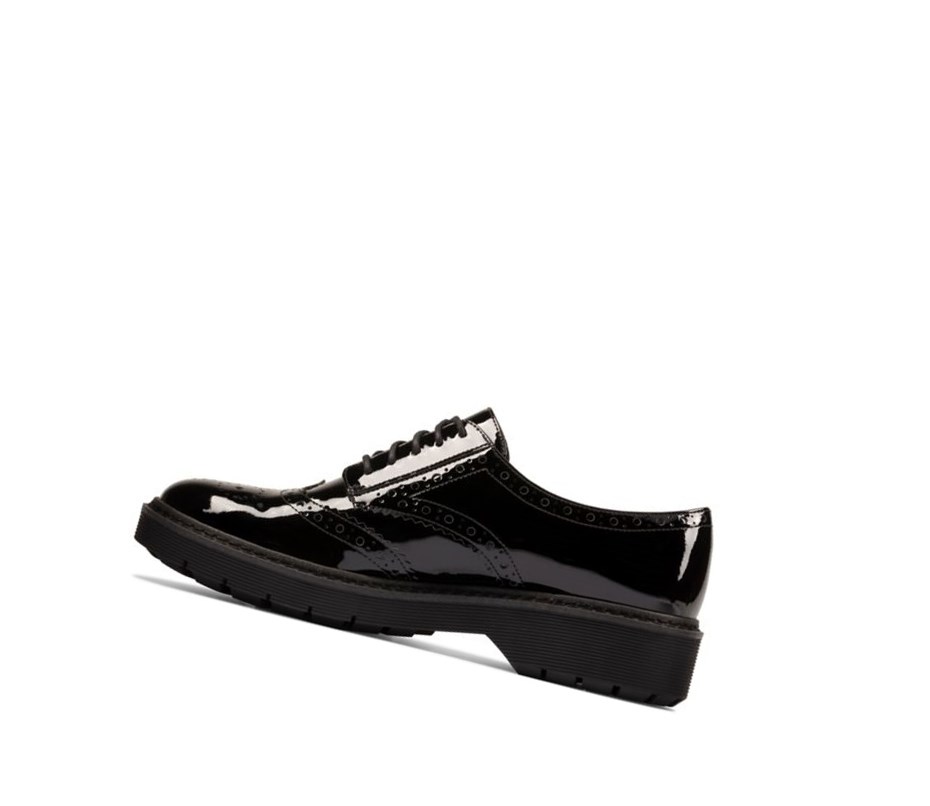 Zapatos Brogue Clarks Witcombe Echo Charol Gamuza Mujer Negras | LTNK-30625