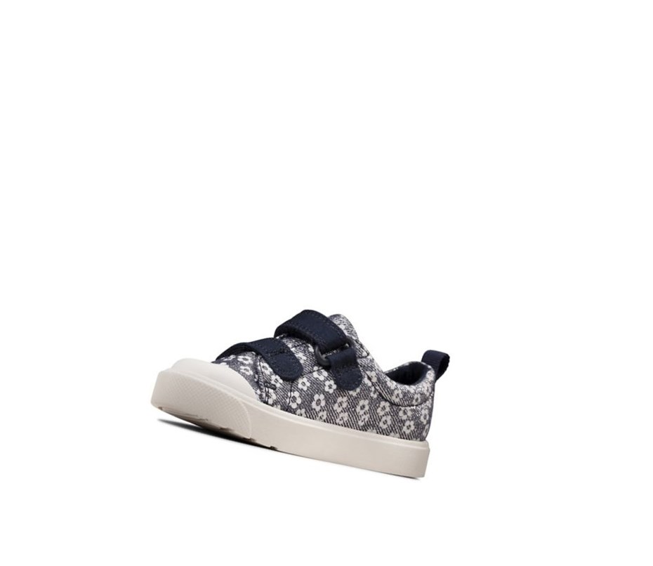 Zapatos Casuales Clarks City Bright Floral Niña Azul Marino | AIPY-86549