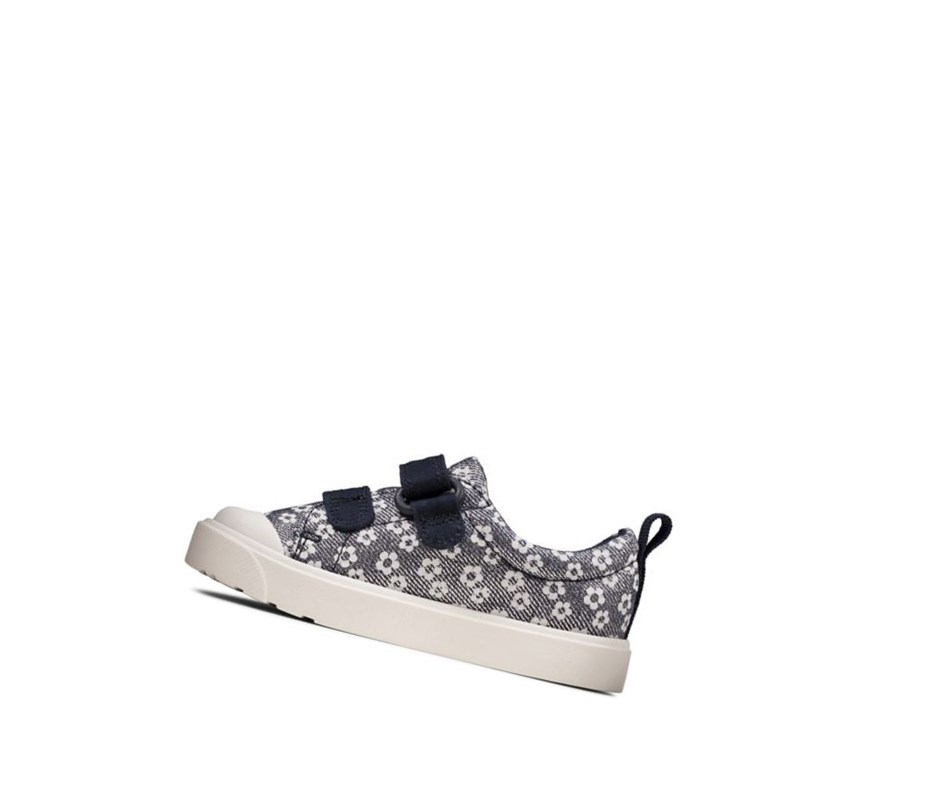 Zapatos Casuales Clarks City Bright Floral Niña Azul Marino | AIPY-86549