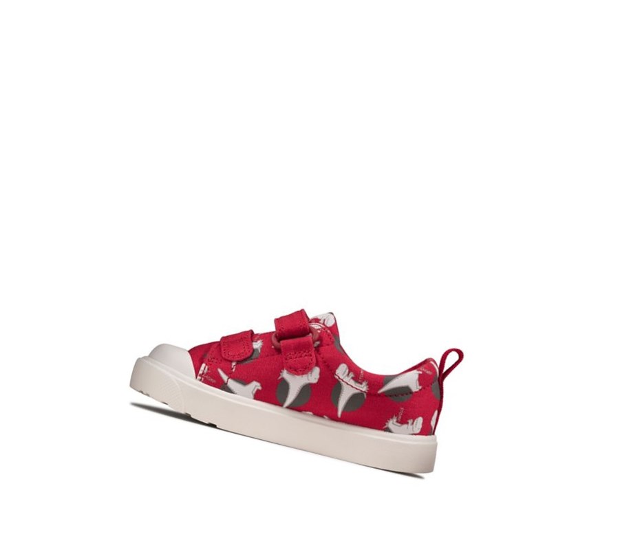 Zapatos Casuales Clarks City Bright Niño Rojas | KEBS-50273