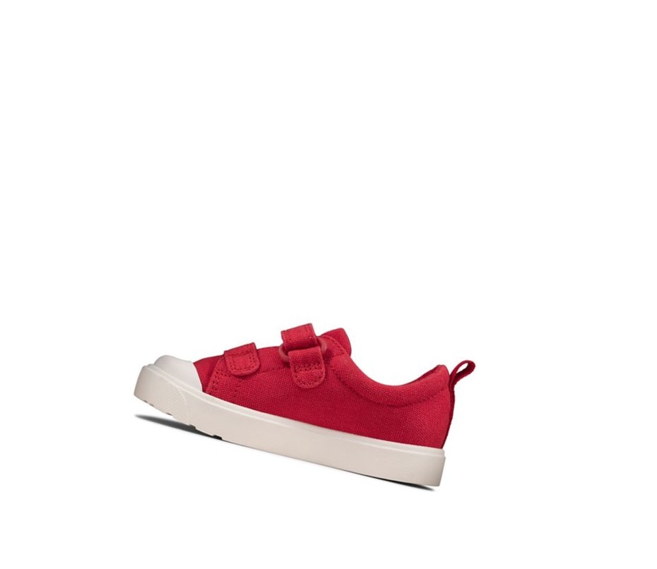 Zapatos Casuales Clarks City Bright Niño Rojas | UOJR-49273