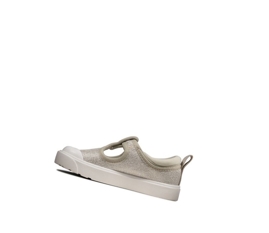 Zapatos Casuales Clarks City Dance T-bar Niño Plateadas | UKSC-90426