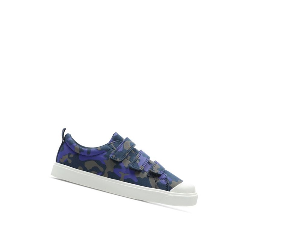 Zapatos Casuales Clarks City Flare Lo Niño Azul Marino Camuflaje | QXJI-61758