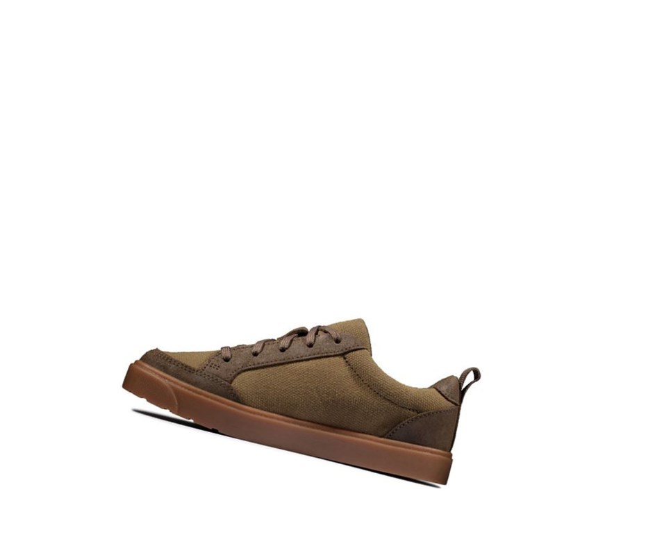 Zapatos Casuales Clarks City Fresh Textil Niño Verde Oliva | IHKZ-13295