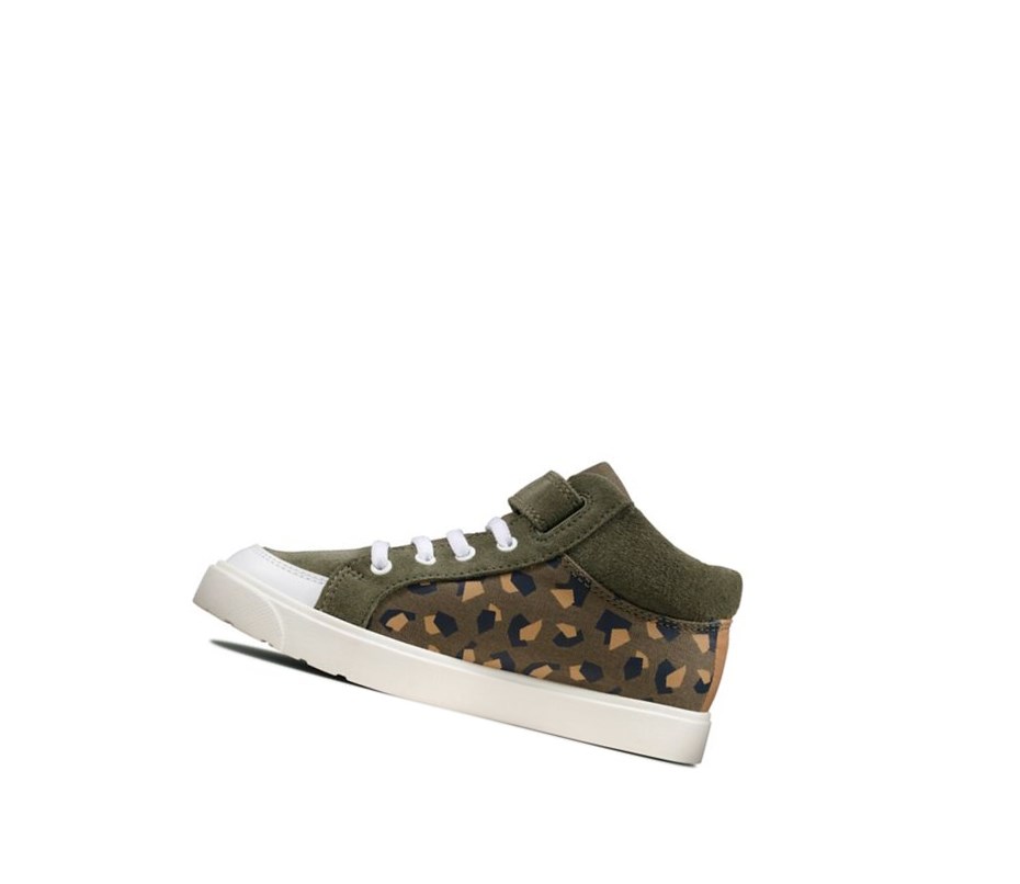 Zapatos Casuales Clarks City Hop Niña Verde Oliva Camuflaje | FIRB-86732