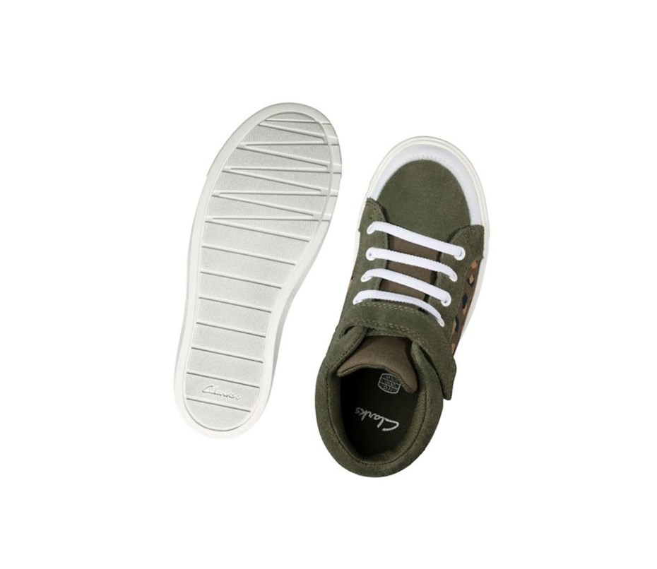 Zapatos Casuales Clarks City Hop Niña Verde Oliva Camuflaje | FIRB-86732