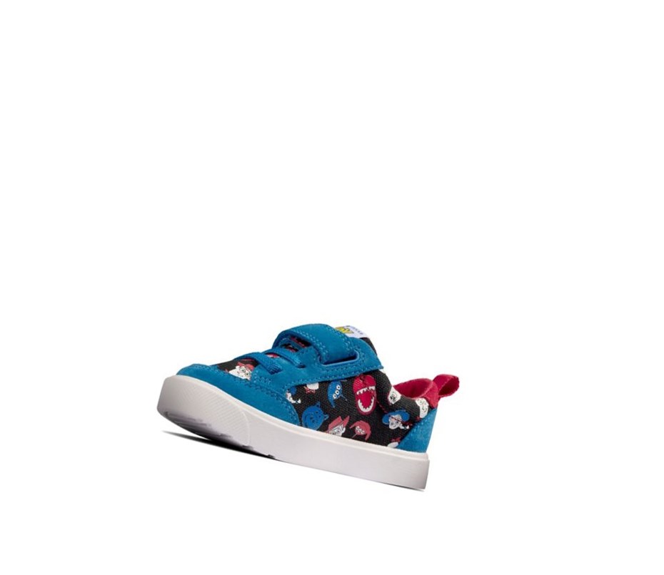 Zapatos Casuales Clarks City Howdy Niño Azules | DGRE-47283