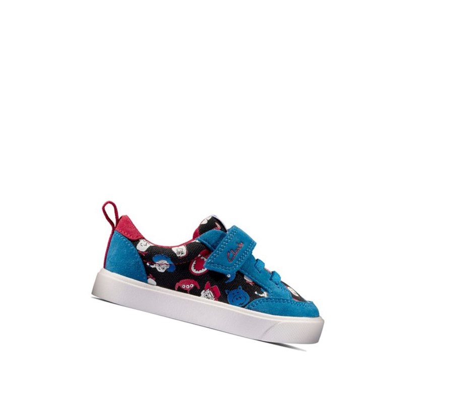 Zapatos Casuales Clarks City Howdy Niño Azules | IPJQ-51748