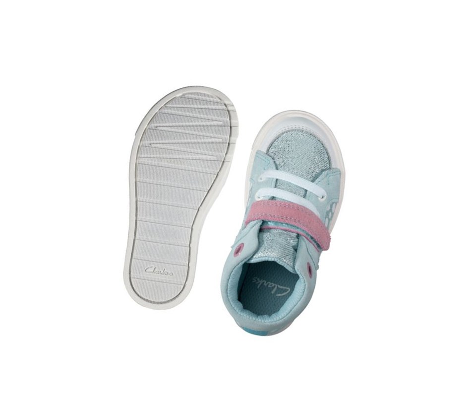 Zapatos Casuales Clarks City Pop Niño Azules Claro | HRJV-58342