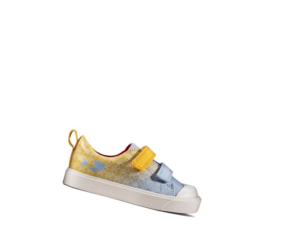 Zapatos Casuales Clarks City Shell Niña Amarillo | XPWZ-81936