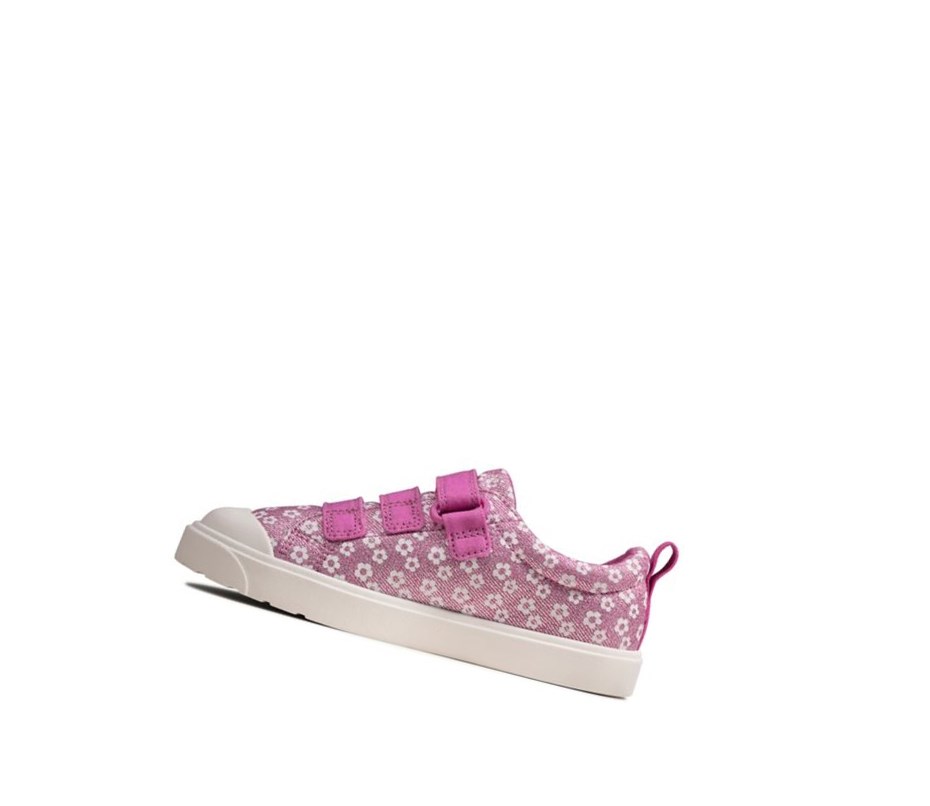 Zapatos Casuales Clarks City Vibe Floral Niña Rosas | SLAE-64925