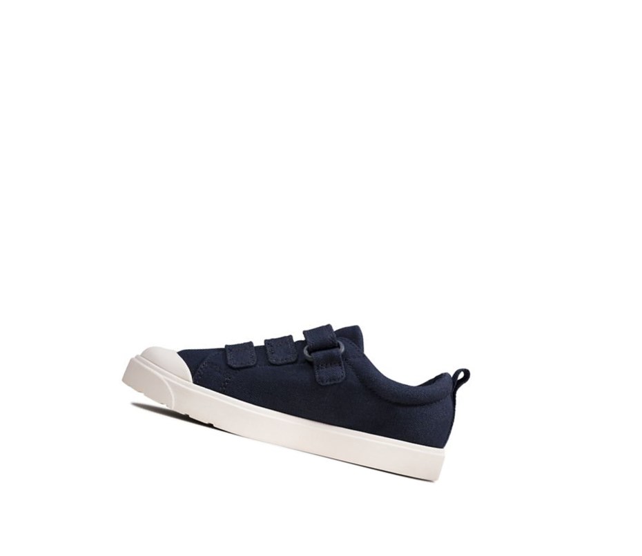 Zapatos Casuales Clarks City Vibe Niño Azul Marino | KUMG-93845