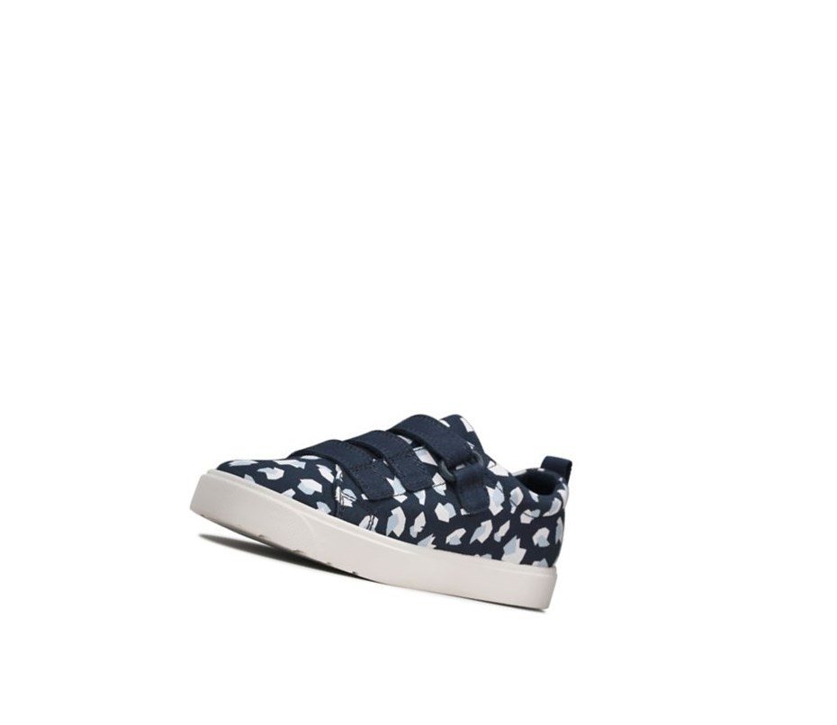 Zapatos Casuales Clarks City Vibe Print Niña Azul Marino | RMTV-57168