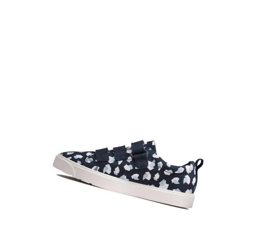 Zapatos Casuales Clarks City Vibe Print Niño Azul Marino | VIUT-74065