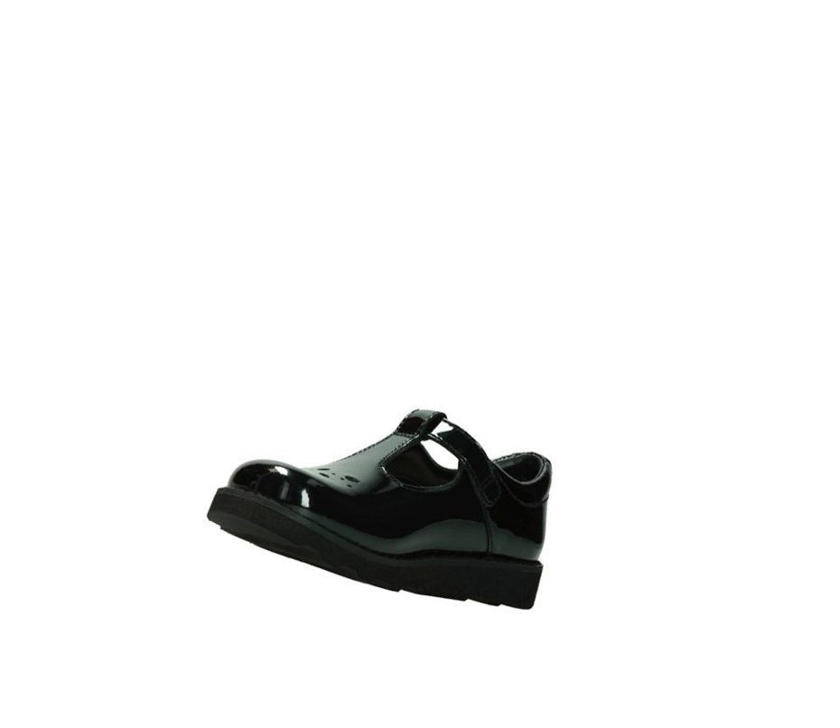 Zapatos Casuales Clarks Crown Wish Charol Niña Negras | PRYF-94216