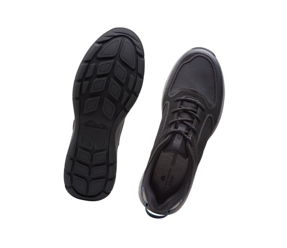 Zapatos Casuales Clarks Ervin Encaje Textil Hombre Negras | YACL-29301