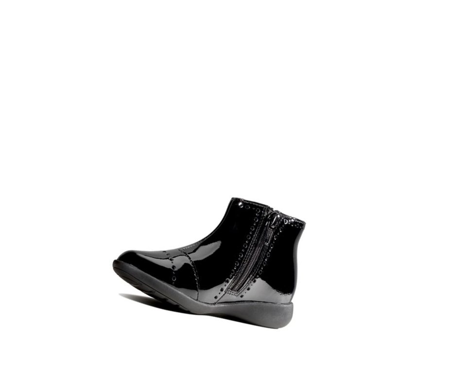 Zapatos Casuales Clarks Etch Form Charol Niña Negras | UONS-41678