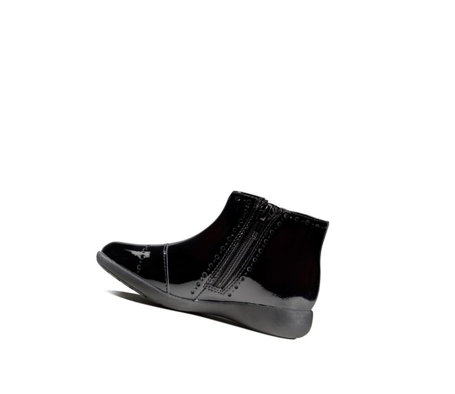 Zapatos Casuales Clarks Etch Form Charol Niña Negras | UONS-41678