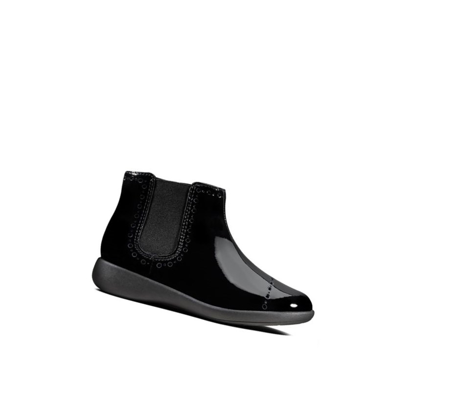 Zapatos Casuales Clarks Etch Form Charol Niña Negras | UONS-41678