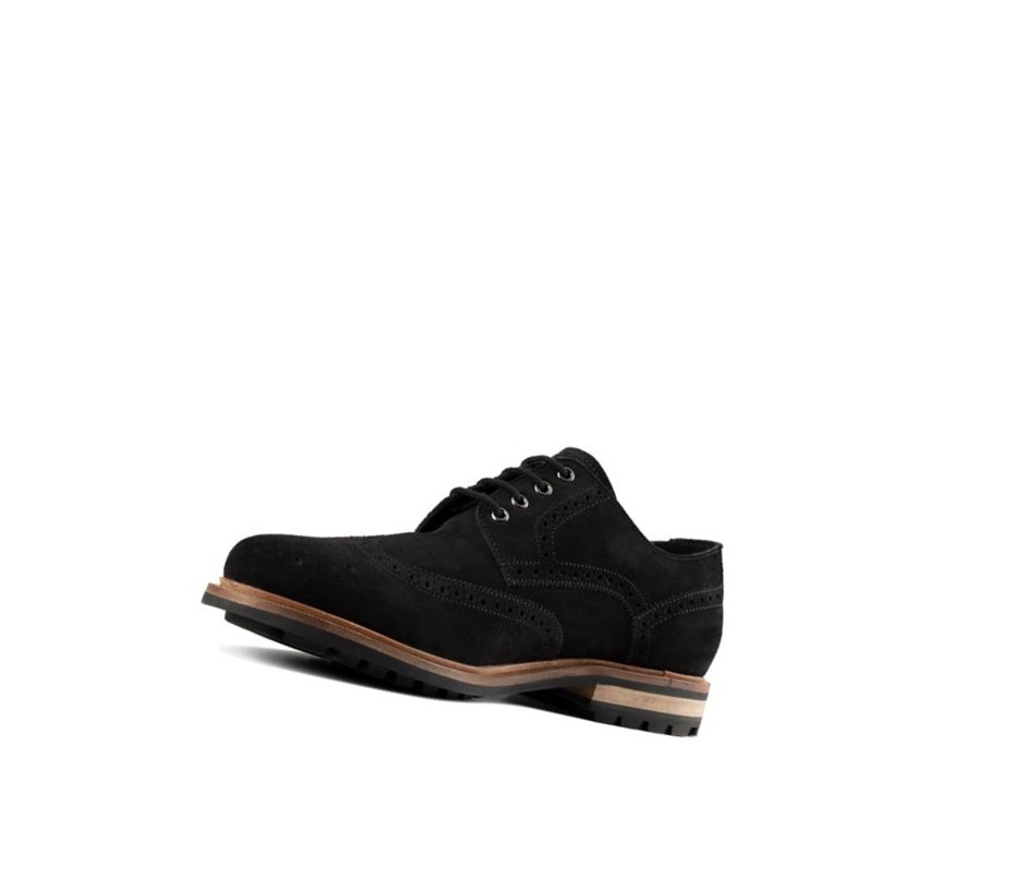 Zapatos Casuales Clarks Foxwell Limit Gamuza Hombre Negras | CTRL-83759