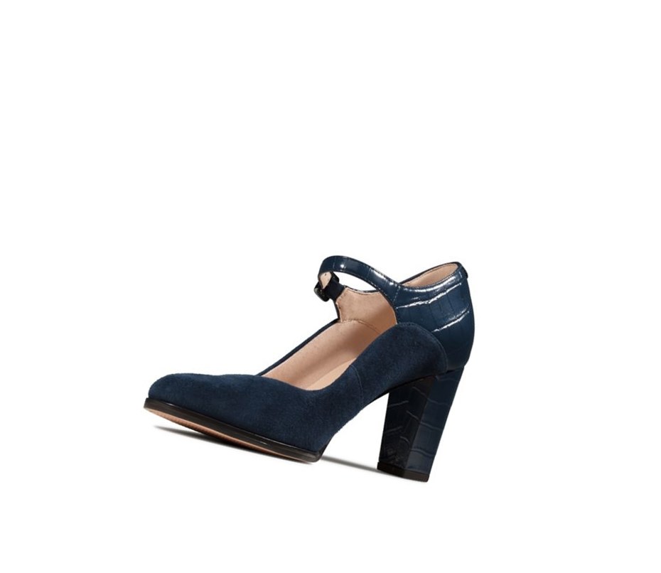 Zapatos Casuales Clarks Kaylin Alba Gamuza Mujer Azul Marino | AEOT-84956