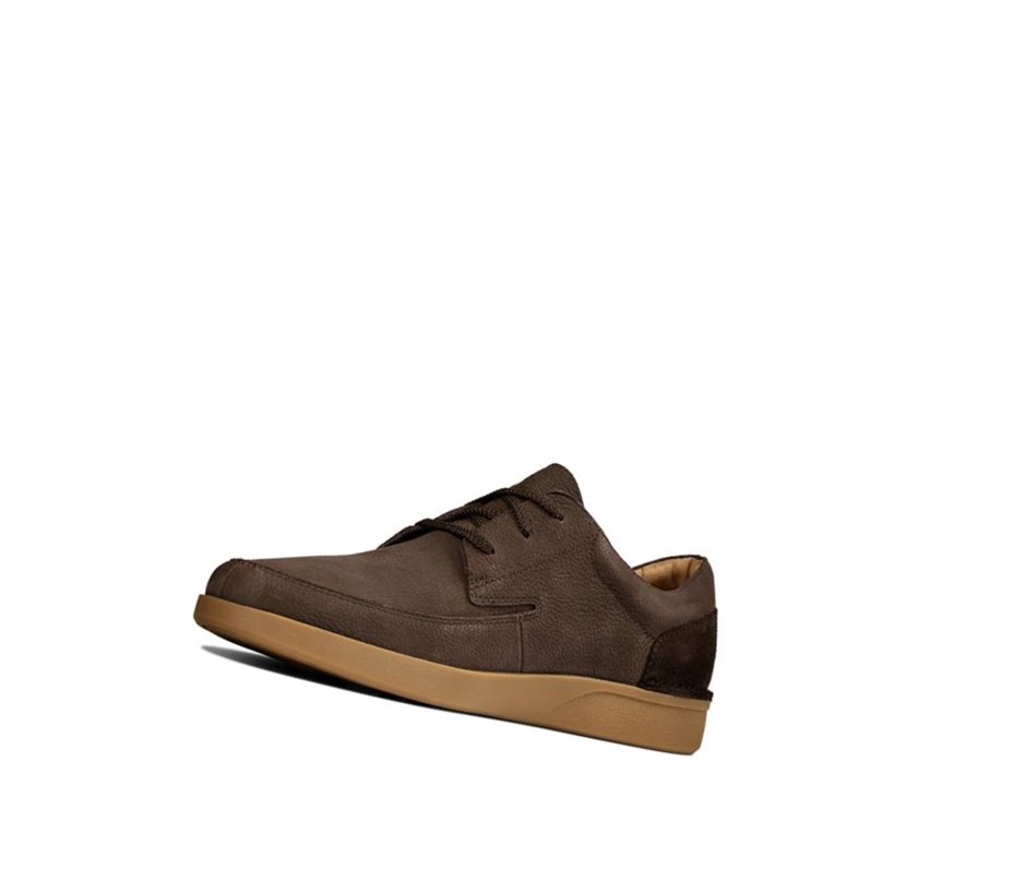 Zapatos Casuales Clarks Oakland Craft Nubuck Gamuza Hombre Marrones Oscuro | JZAG-15428