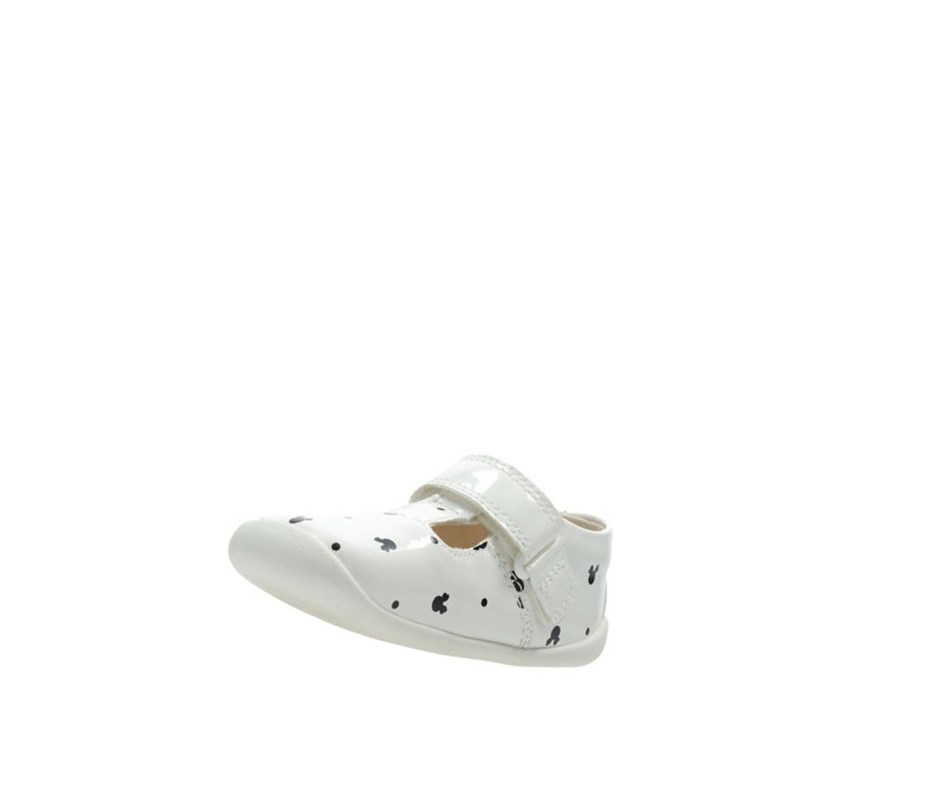 Zapatos Casuales Clarks Roamer Polka T-bar Sintetico Niño Blancas | IANJ-93582