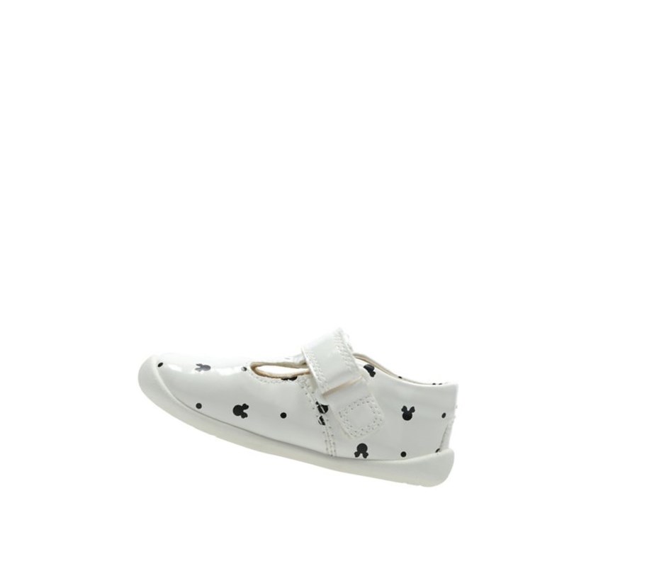 Zapatos Casuales Clarks Roamer Polka T-bar Sintetico Niño Blancas | IANJ-93582