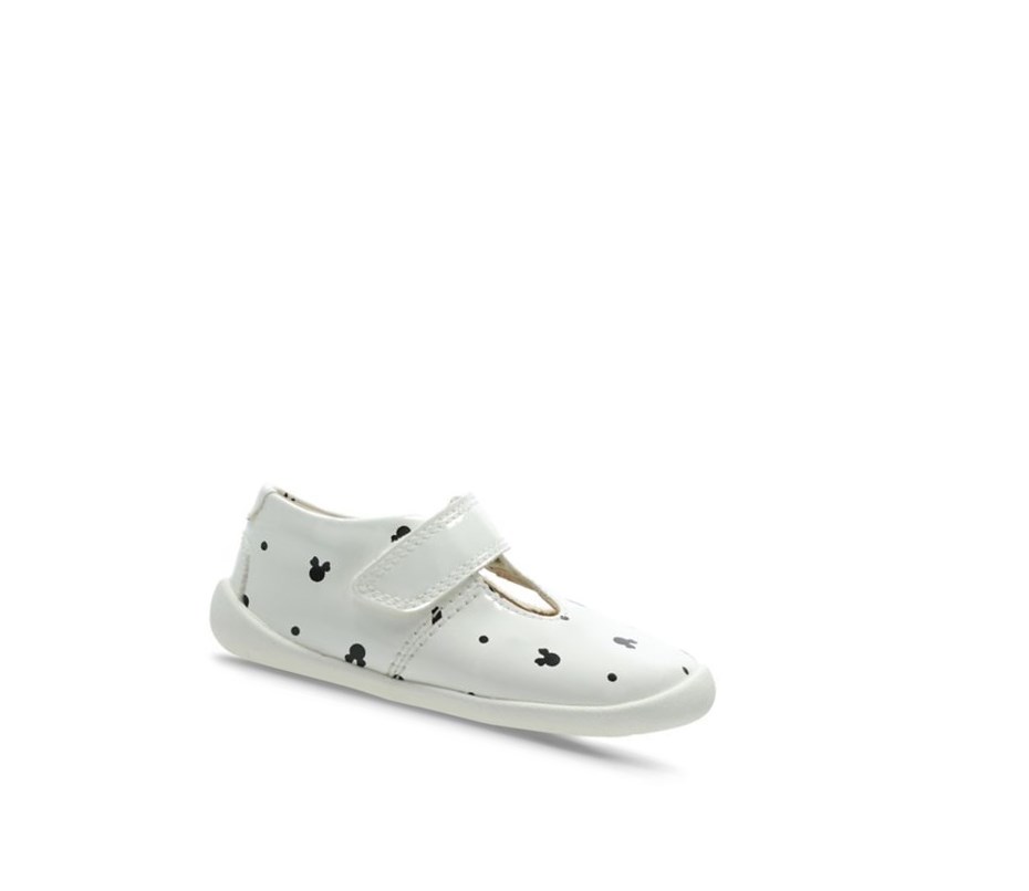 Zapatos Casuales Clarks Roamer Polka T-bar Sintetico Niño Blancas | IANJ-93582