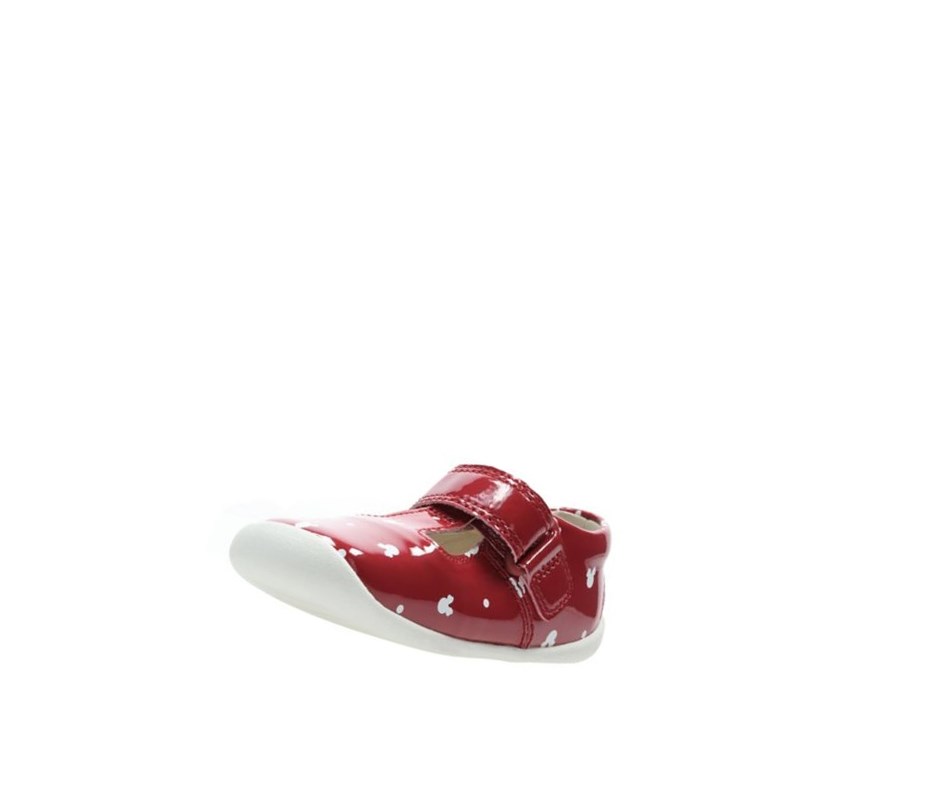 Zapatos Casuales Clarks Roamer Polka T-bar Sintetico Niño Rojas | QXJV-14720