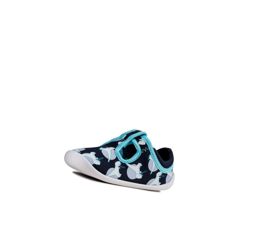 Zapatos Casuales Clarks Roamer Sun T-bar Niña Azul Marino | NVWR-29314