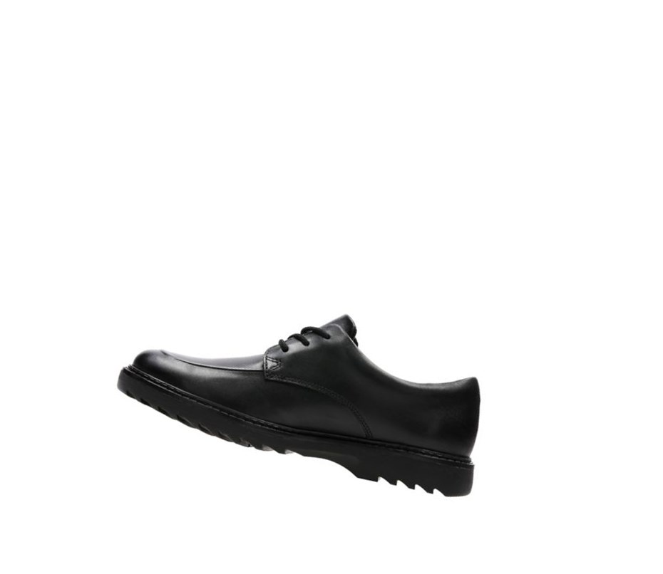 Zapatos Escolares Clarks Asher Grove Cuero Niño Negras | UVQX-02948