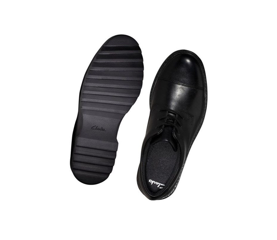 Zapatos Escolares Clarks Asher Soar Cuero Niño Negras | PAKR-12870