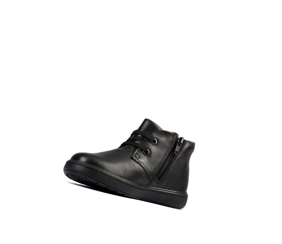 Zapatos Escolares Clarks Calle Step Cuero Niño Negras | ZOMP-51486