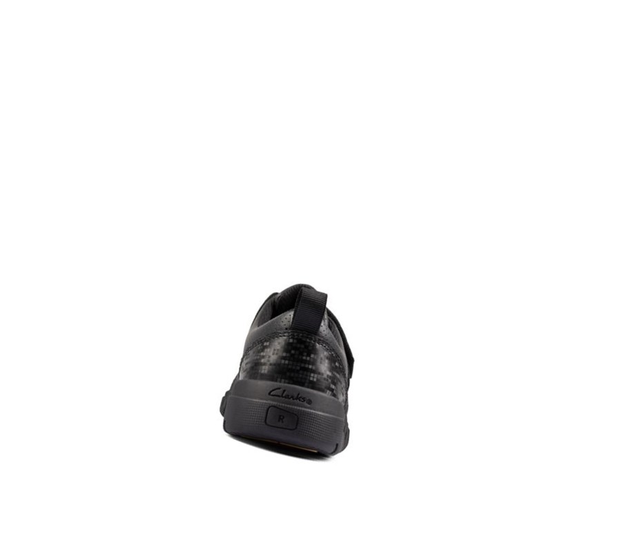 Zapatos Escolares Clarks Encode Flash Cuero Niño Negras | MSRG-05421