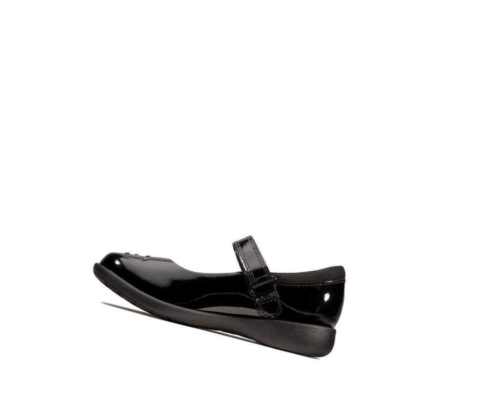 Zapatos Escolares Clarks Etch Spark Charol Cuero Niña Negras | GNHM-67014