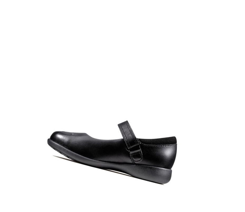 Zapatos Escolares Clarks Etch Spark Cuero Niña Negras | CHPO-70862