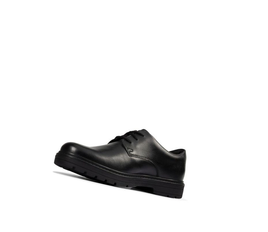 Zapatos Escolares Clarks Loxham Cuero Niño Negras | UXNP-89643