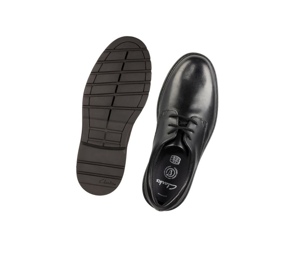 Zapatos Escolares Clarks Loxham Cuero Niño Negras | UXNP-89643