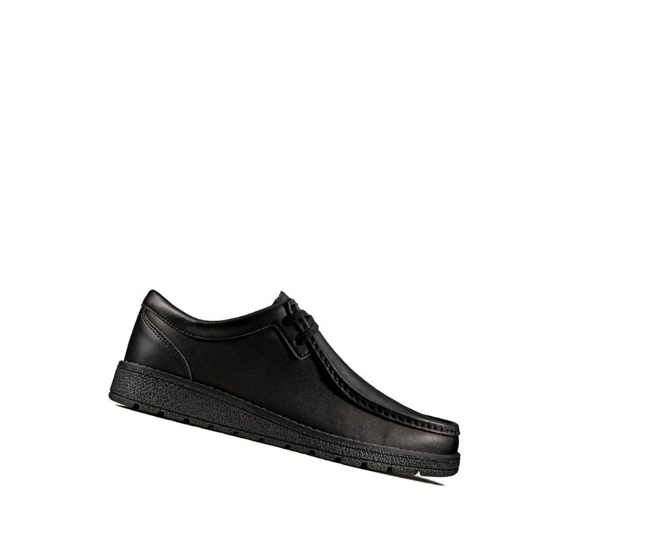 Zapatos Escolares Clarks Mendip Craft Cuero Niño Negras | BTYW-03762