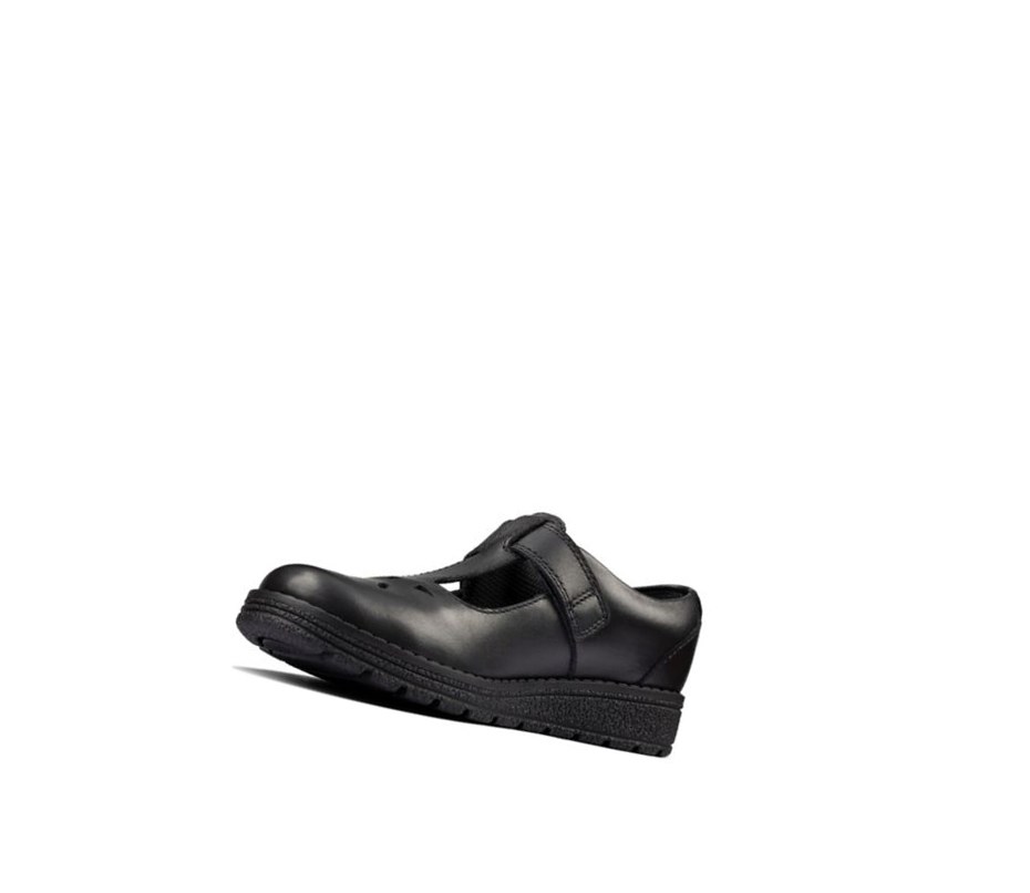 Zapatos Escolares Clarks Mendip Joy Cuero Niña Negras | CRFK-03541