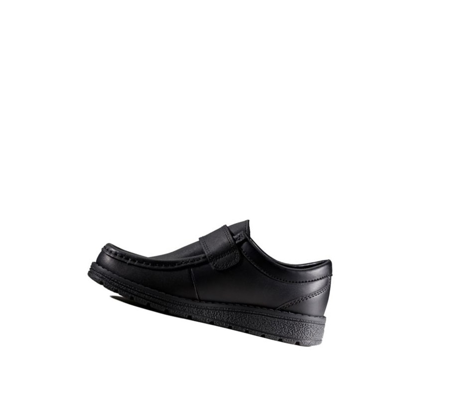 Zapatos Escolares Clarks Mendip Pure Cuero Niño Negras | COSV-31657