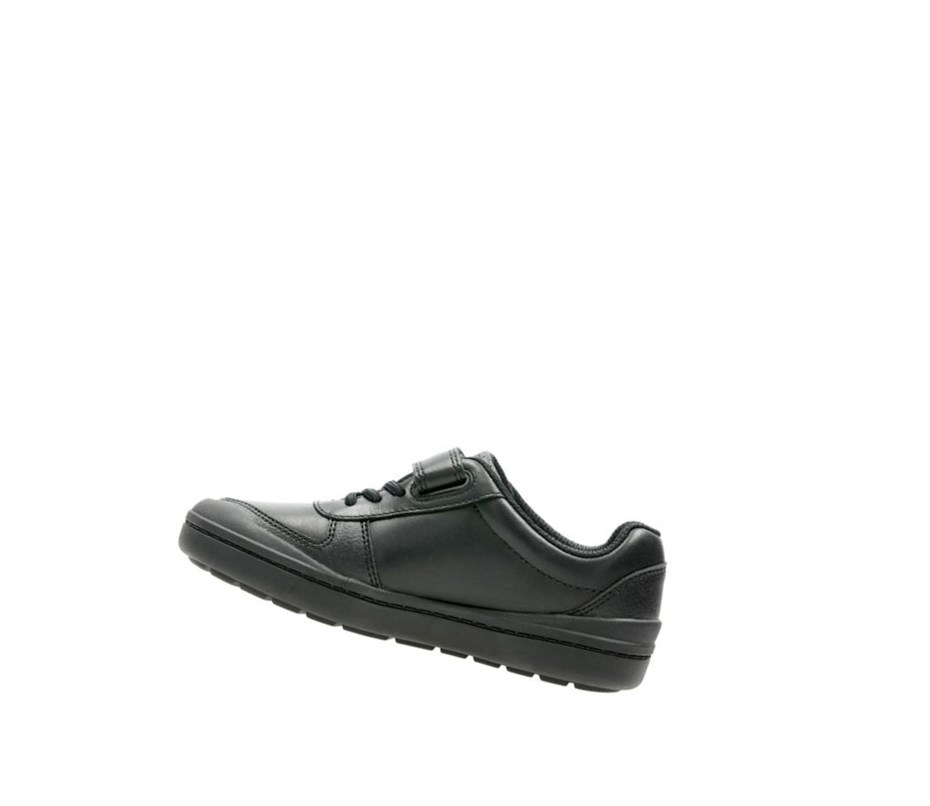 Zapatos Escolares Clarks Rock Verve Cuero Niño Negras | CGHB-67124