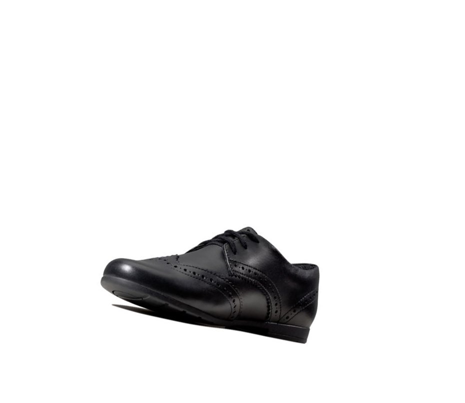 Zapatos Escolares Clarks Scala Encaje Cuero Niña Negras | PZQH-57438