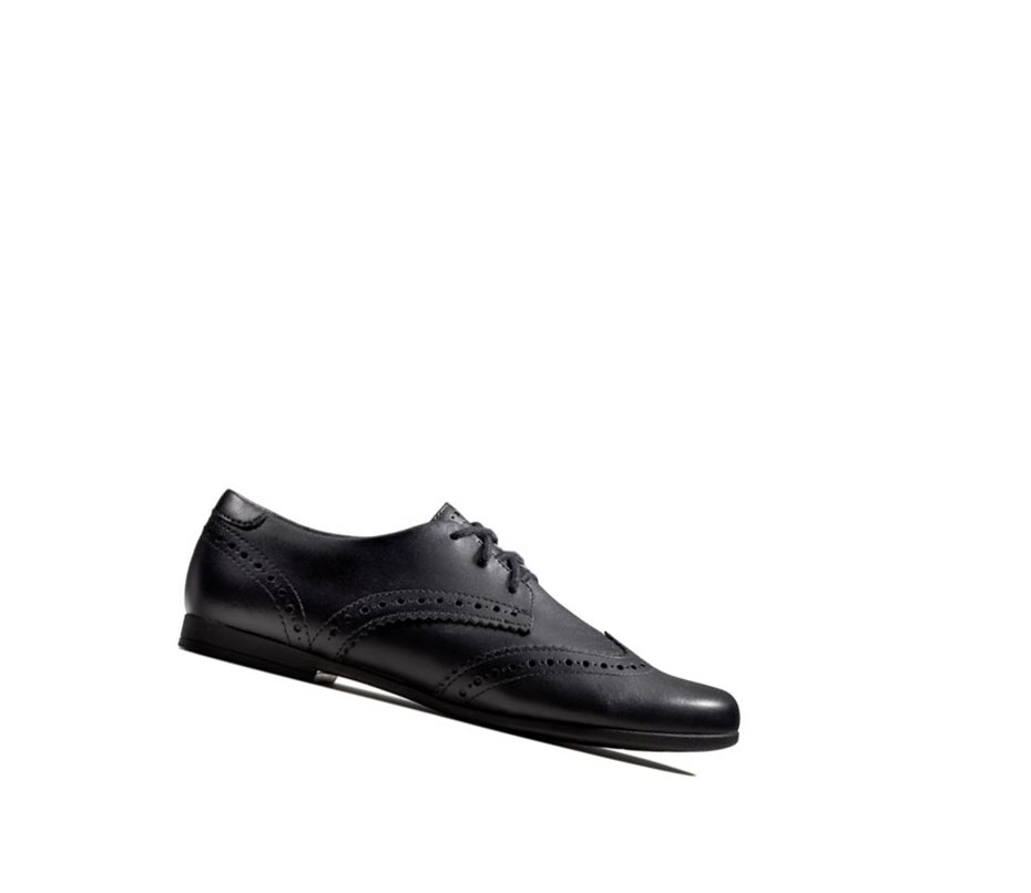 Zapatos Escolares Clarks Scala Encaje Cuero Niña Negras | PZQH-57438